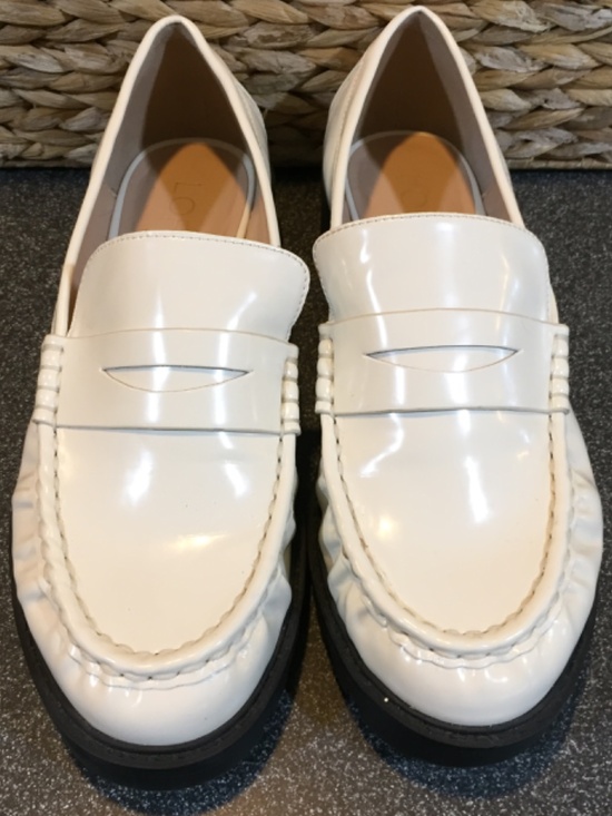LOFT Shoes - LOFT Cream Patent Leather Penny Loafers